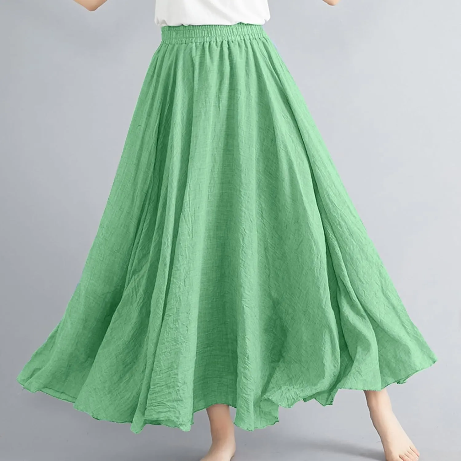 Women's Skirts Plus Size Maxi Flowy Baggy Skirt High Waisted A Line Long Skirts Solid Color Comfort Skirt 2025 New