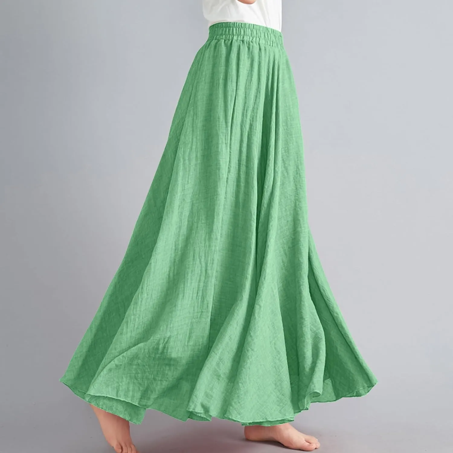 Women's Skirts Plus Size Maxi Flowy Baggy Skirt High Waisted A Line Long Skirts Solid Color Comfort Skirt 2025 New