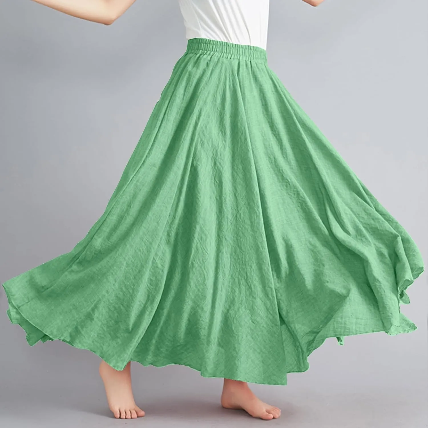 Women's Skirts Plus Size Maxi Flowy Baggy Skirt High Waisted A Line Long Skirts Solid Color Comfort Skirt 2025 New