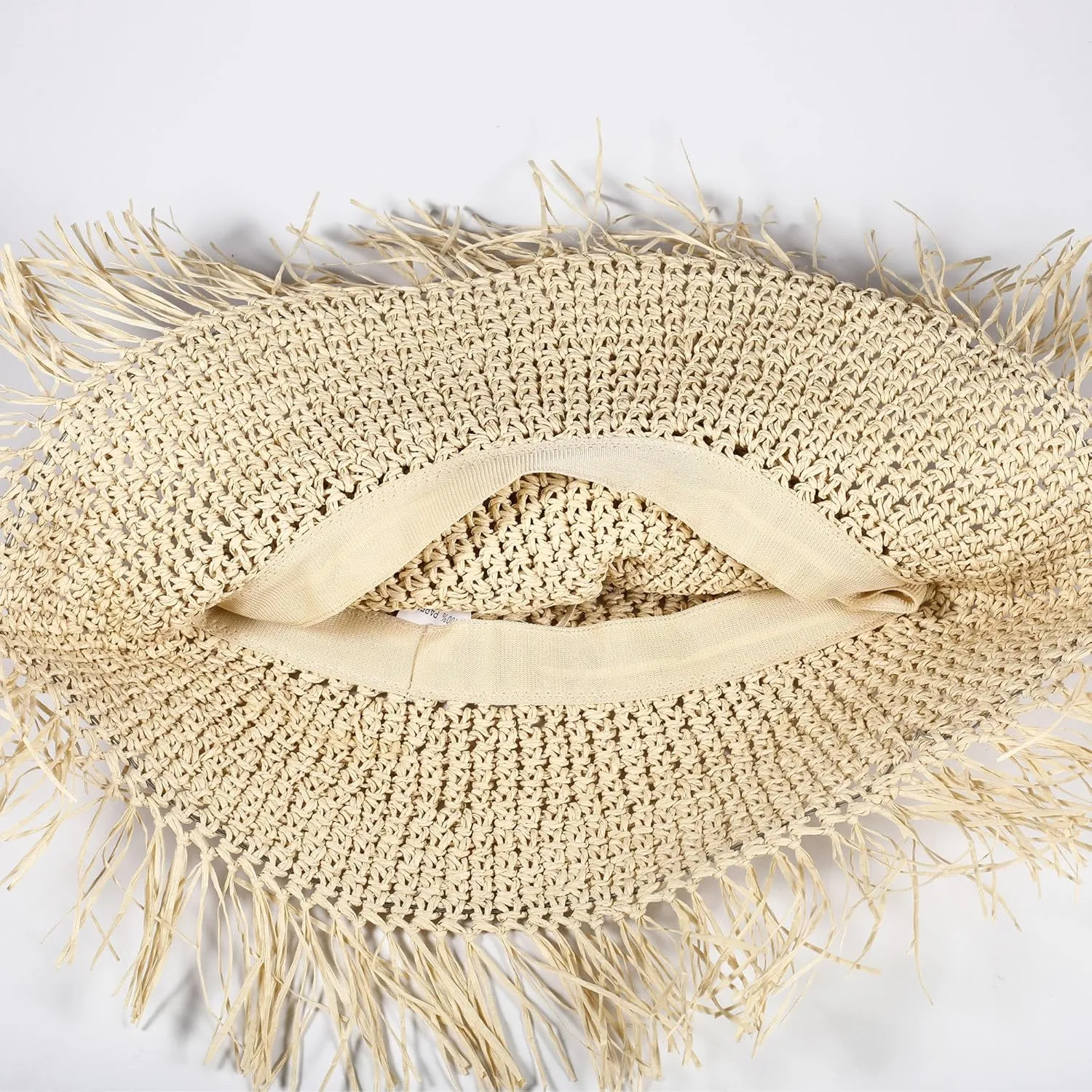 Womens Straw Bucket Hat for Women Handmade Floral Foldable Floppy Beach Hat Travel Straw Hat