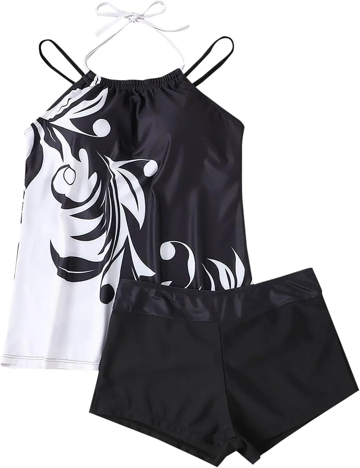 Womens Tankini Swimsuits 2 Piece Tummy Control Bathing Suits 2025 Flowy Floral Print Swim Tank Top with Boyshorts