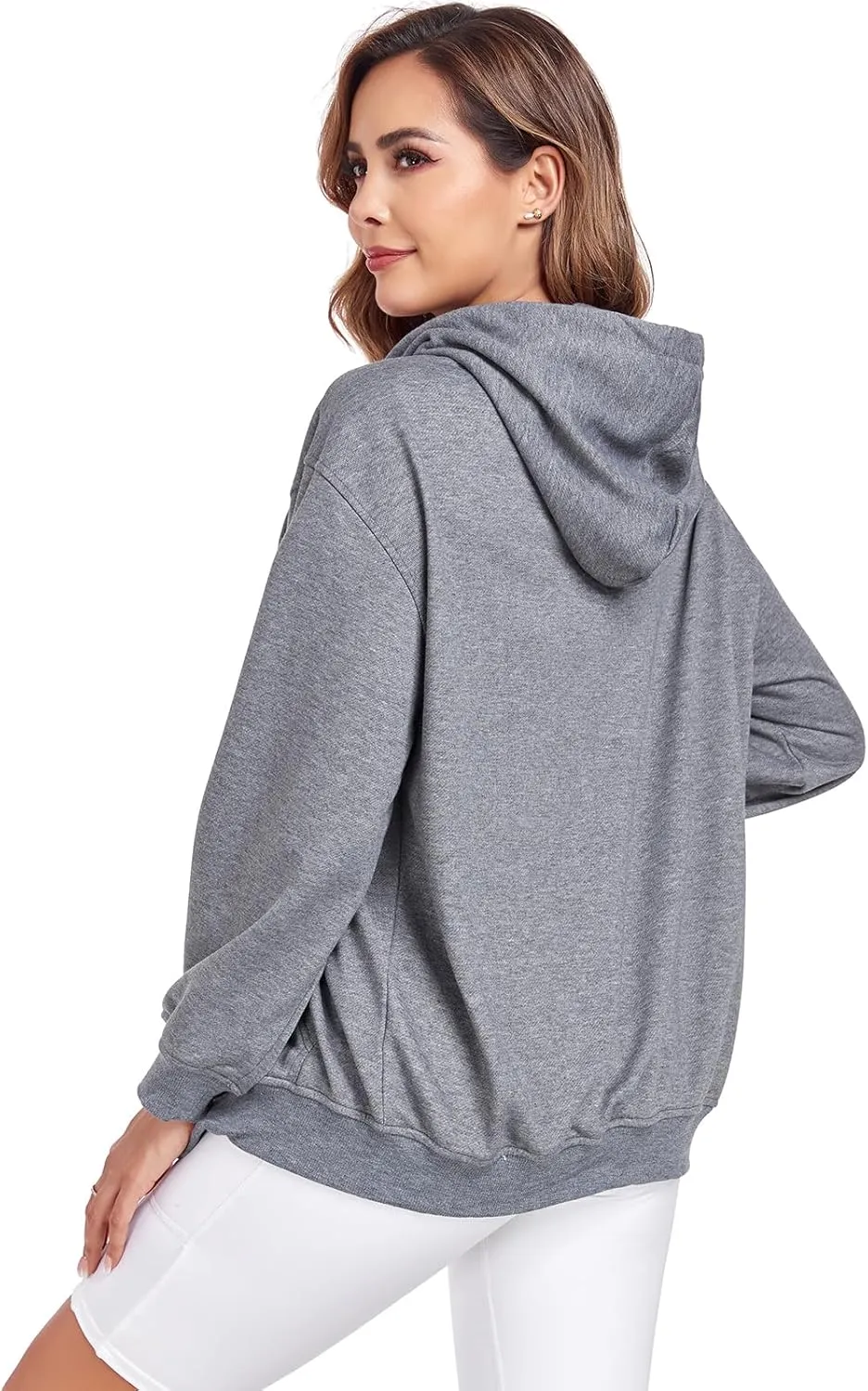 Womens Zip Up Hoodies Casual Long Sleeve Oversized Sweatshirts Y2K Fall Fashion Jackets with Pockets