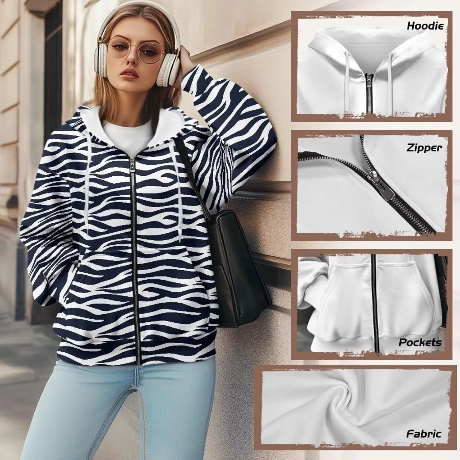 Women's Zip Up Hoodies Casual Long Sleeve Track Jackets With Pockets Fall Outfits Sweaters Fashion Jackets