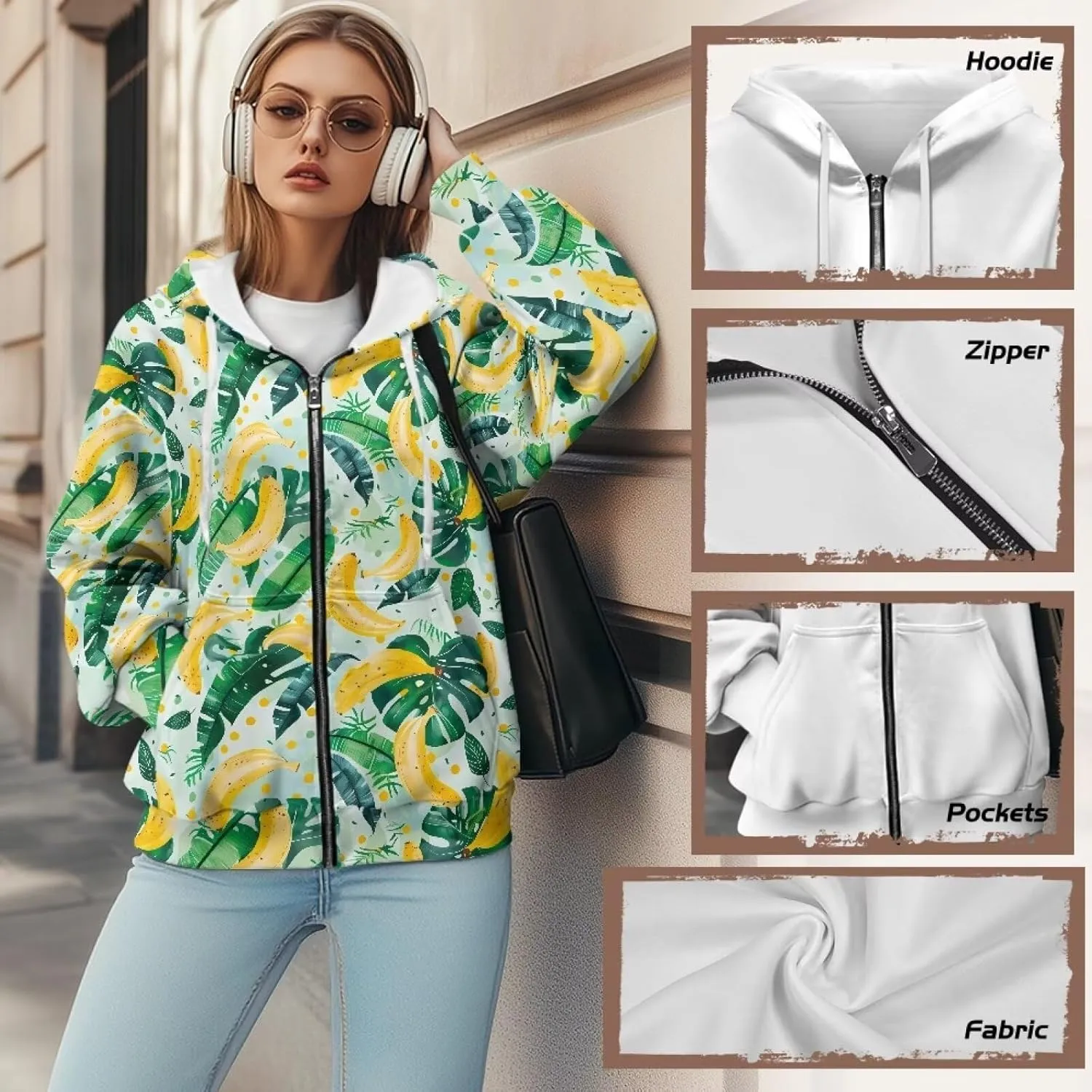 Women's Zip Up Hoodies Casual Long Sleeve Track Jackets With Pockets Fall Outfits Sweaters Fashion Jackets