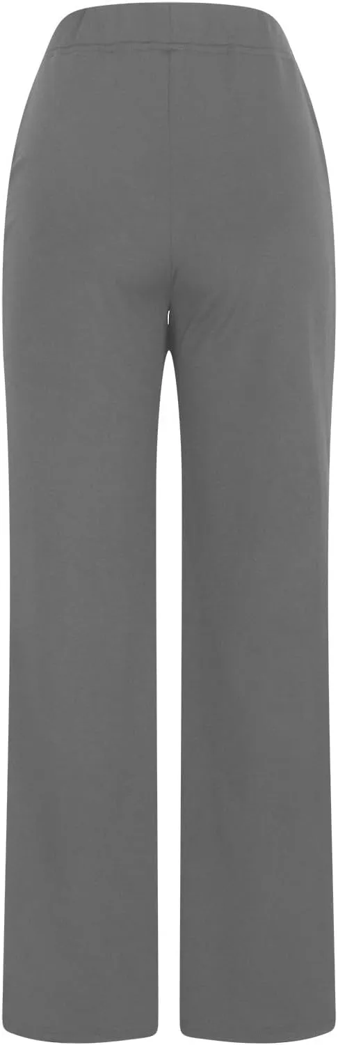 Work Pants Women Stretch Business Casual Wide Leg Dress Pants High Waist Bell Bottoms Trousers Pull on Office Slacks