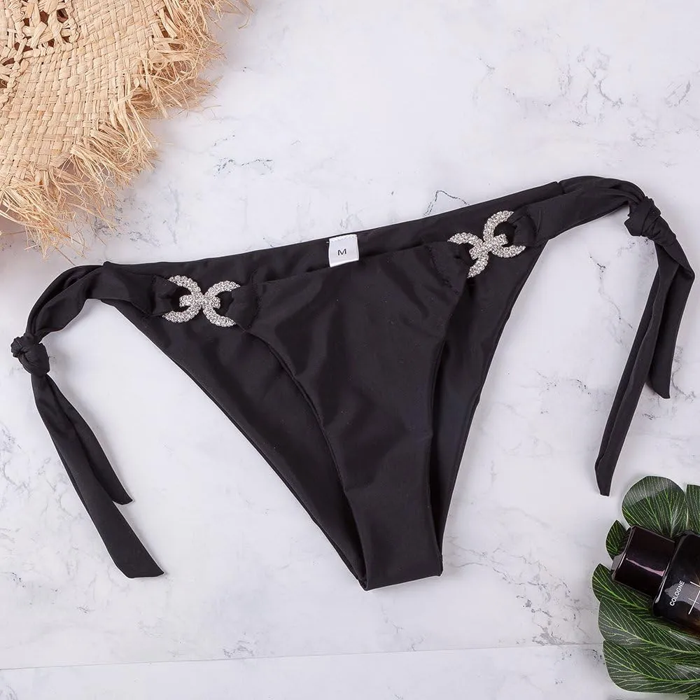 YAUASOPA Women 2PCS Shiny Diamond Bikini Set Tankini Sexy Bra Swimsuit Praty Bathing Suit