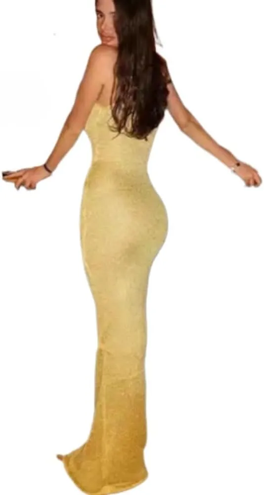YELLOOP Knit Maxi Dress Long Bodycon Dresses Old Money Elegant Cocktail Long Sweaters Y2k