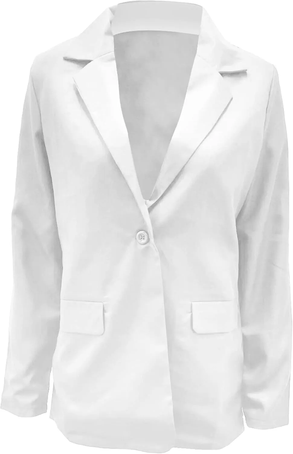 YMING Womens Casual Lapel Long Sleeve Blazer Open Front Work Jackets Button Solid Color Office Cardigan with Pockets