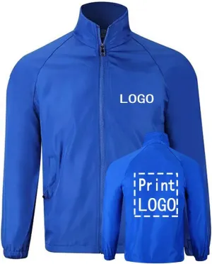 YOWESHOP Long Sleeve Shirts Windbreaker Customize Your Logo Workwear Jackets for Outdoor Team Work Uniform Unisex