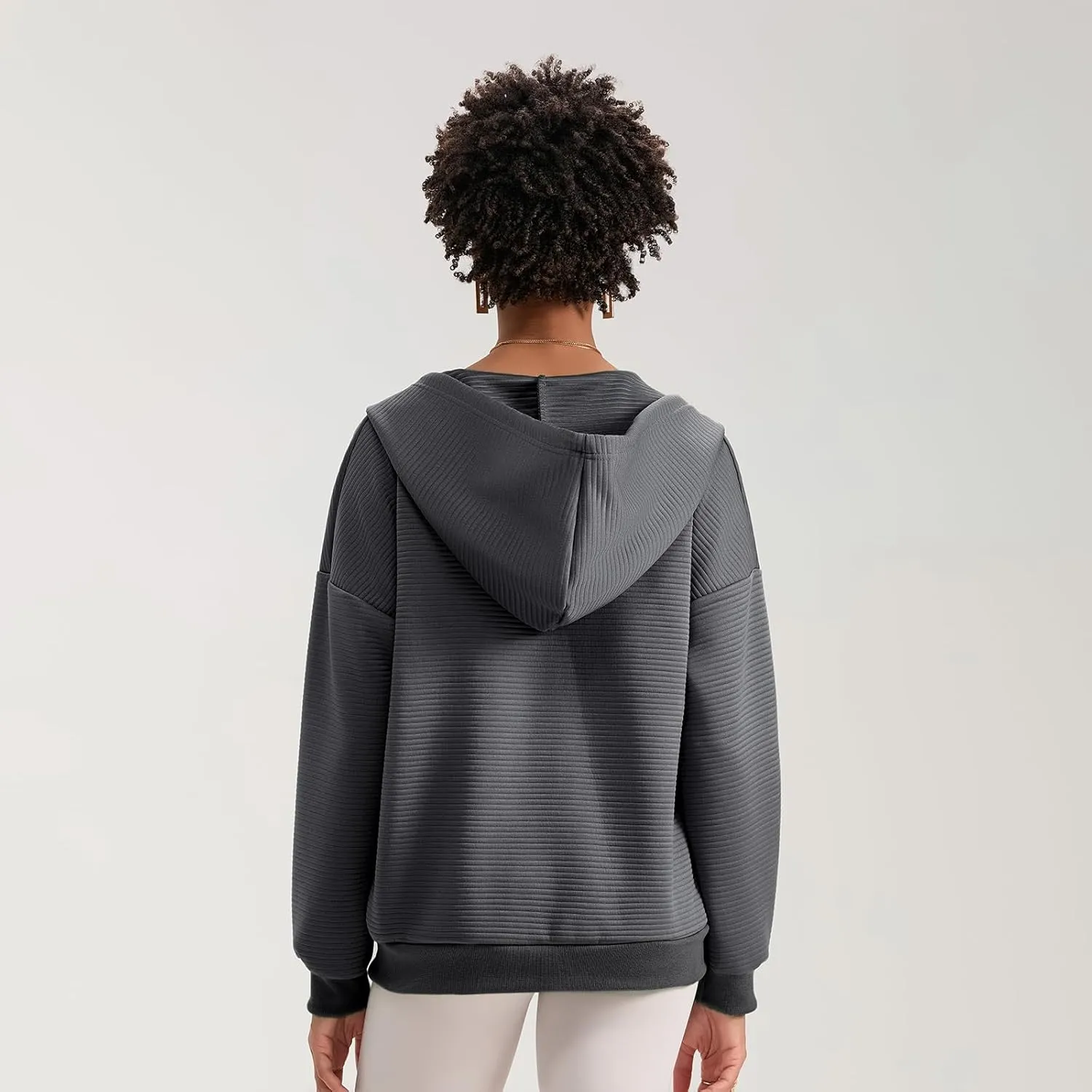 Yuemengxuan Womens Zip Up Hoodies Long Sleeve Oversized Sweatshirts Casual Jackets Sweater Spring Outfits 2025 Fashion