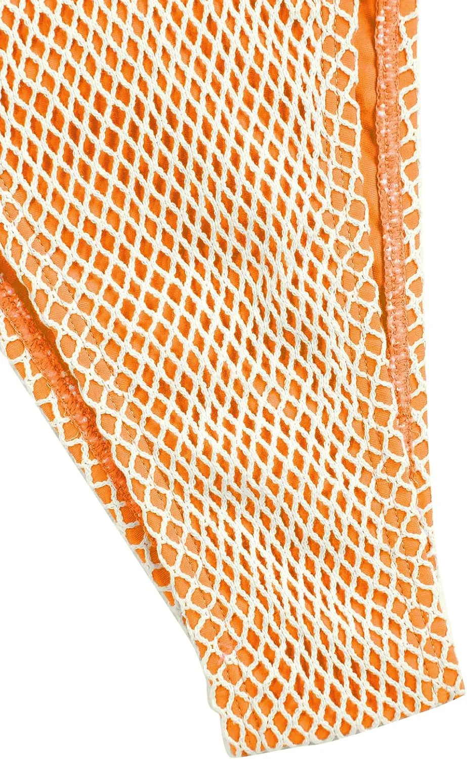 ZAFUL Women Triangle String Two Piece Bikini Fishnet Mesh Tie Shell Decor Tanga 2 Piece Swimsuit