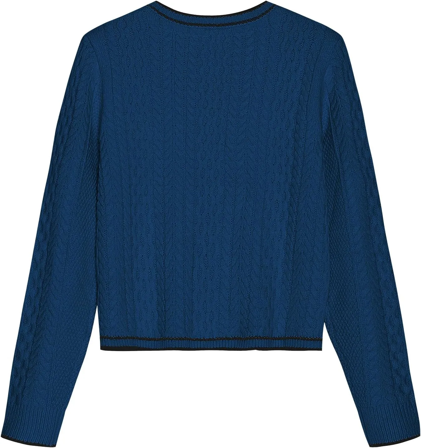 ZAFUL Womens Cable Knit Cropped Cardigan Sweater Button Down Long Sleeve Open Front 2024 Fall Trendy Jackets Outerwear