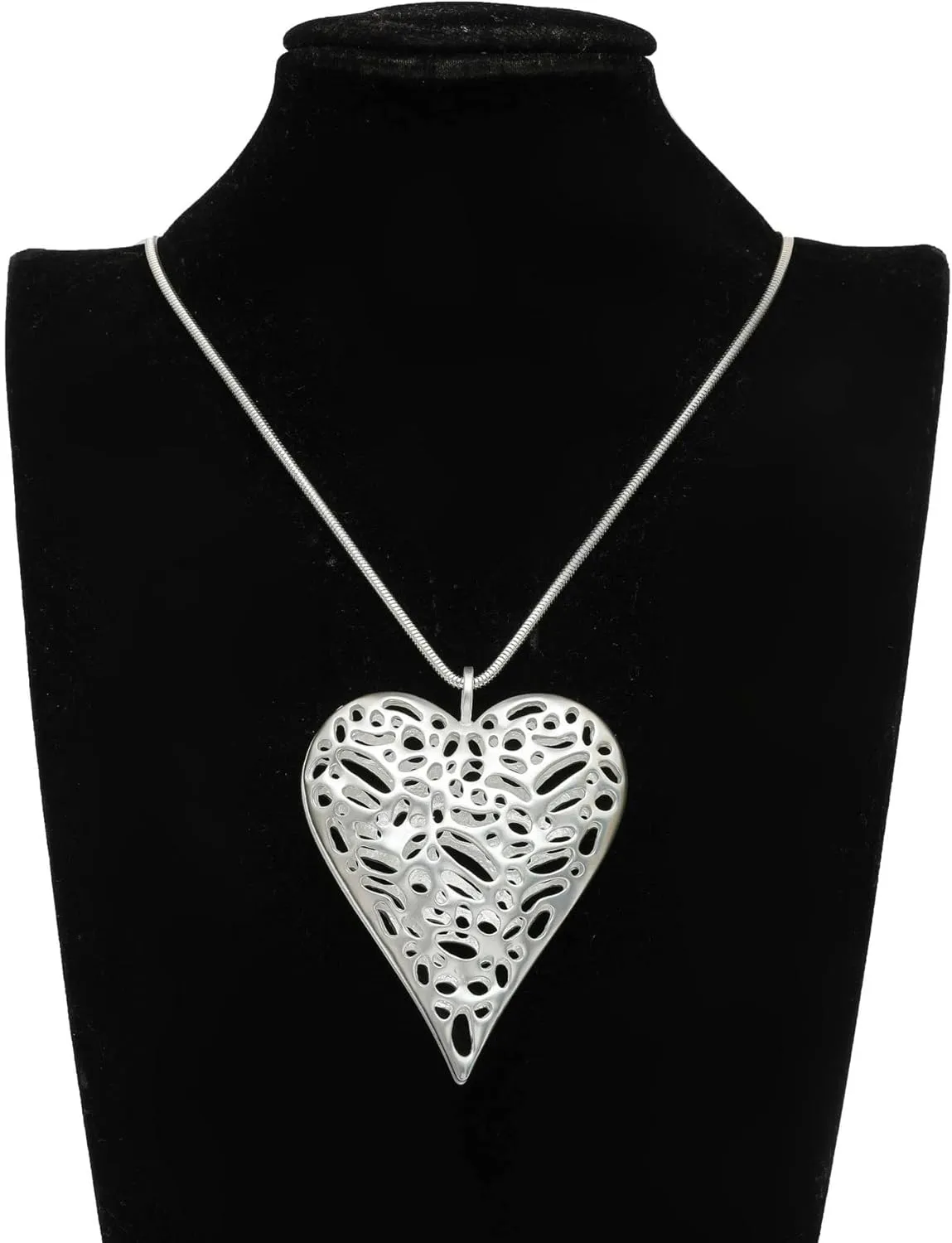 Z&R RETRO Heartfelt Glam: 80cm Sweater Chain with Oversized Heart Pendant - Casual Chic & Versatile Statement Piece! #FashionFrenzy #HeartPendant