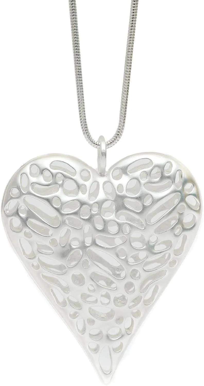 Z&R RETRO Heartfelt Glam: 80cm Sweater Chain with Oversized Heart Pendant - Casual Chic & Versatile Statement Piece! #FashionFrenzy #HeartPendant