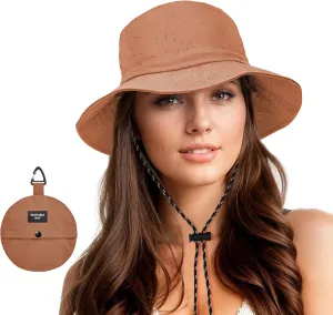 Zando Waterproof Bucket Hat for Woman Men Rain Hat UPF 50  Sun Hats for Women Packable Outdoor Hiking Safari Fishing Hat