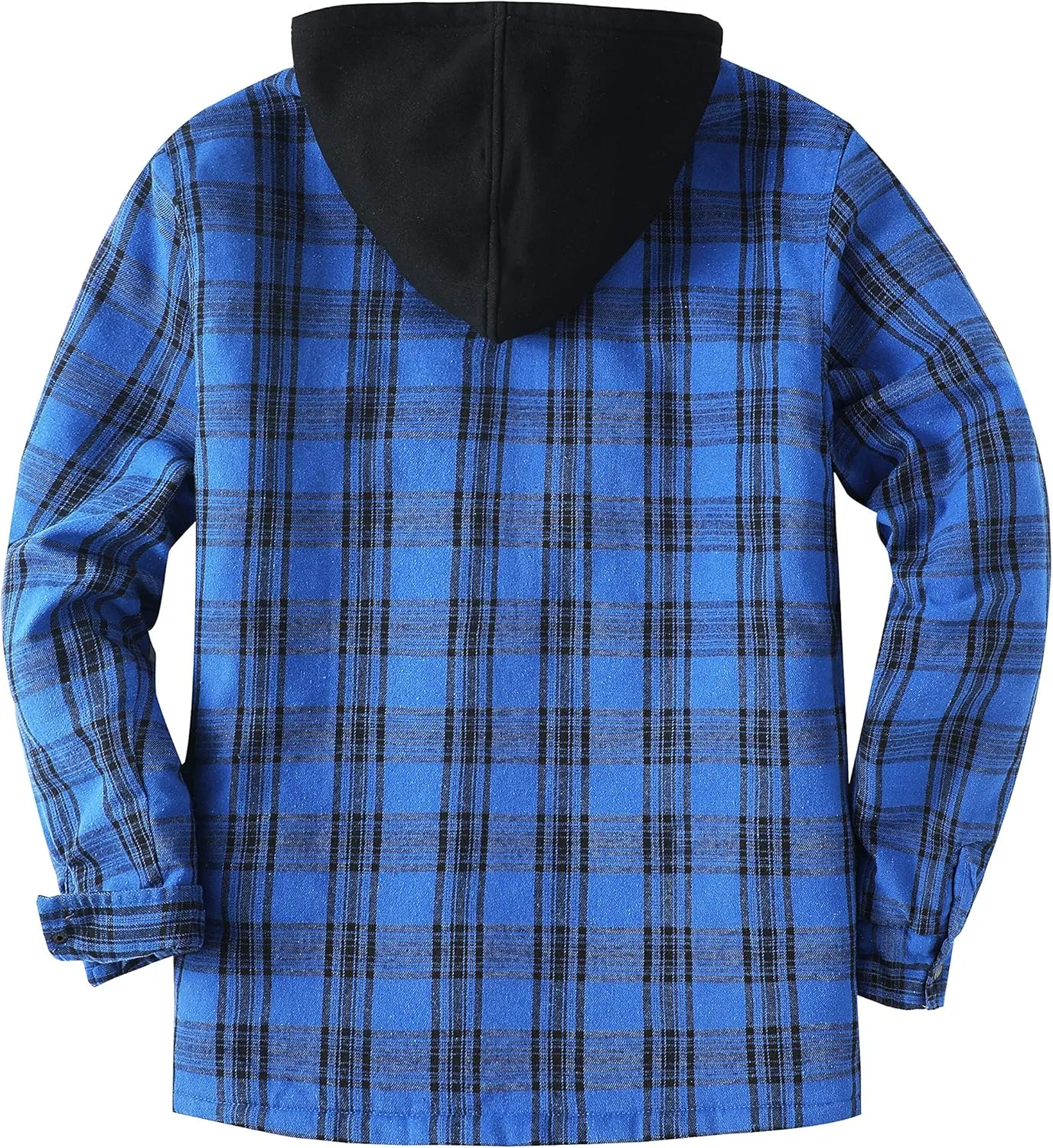 ZENTHACE Men's Thicken Plaid Hooded Flannel Shirt Jacket with Quilted Lined