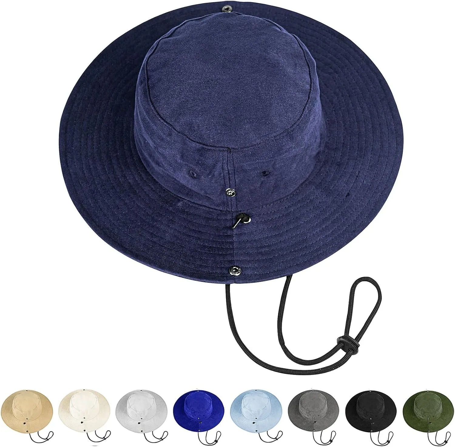 ZOORON Unisex Boonie Hats 100% Cotton Bucket Hat Wide Brim Hiking Fishing Safari Garden Hat Spring Summer Cap Outdoor